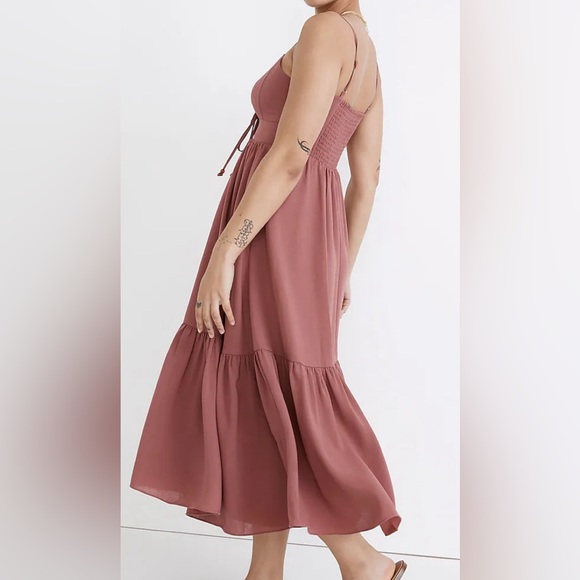 Madewell Dresses & Skirts - NEW Madewell Ruched Keyhole Tiered Midi Dress!!!